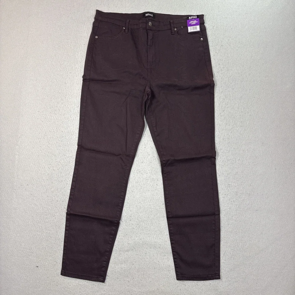 Buffalo David Bitton Soft Stretch High-Rise Skin Jeans Brown Size 14 NWT